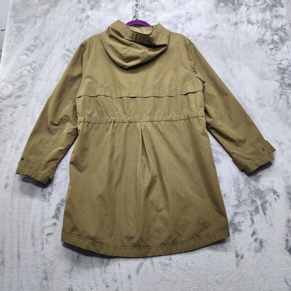 Old Navy Womens M Jurassic Green Water-Resistant Hooded Tie-Waist Trench Anorak - Picture 3 of 13